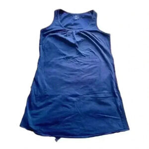 Lands' End‎ Sleeveless Midi Tank Dress w/ Pockets Navy Women's Size Small